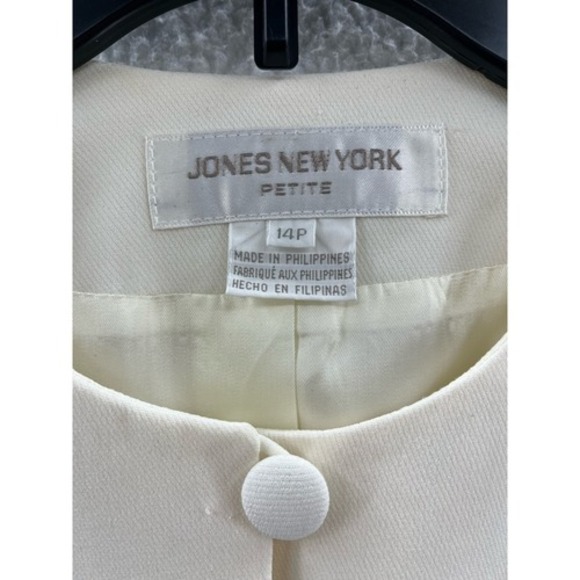 Jones New York Petite Ivory Career Blazer Jacket Button Front Size 14P - Picture 6 of 9
